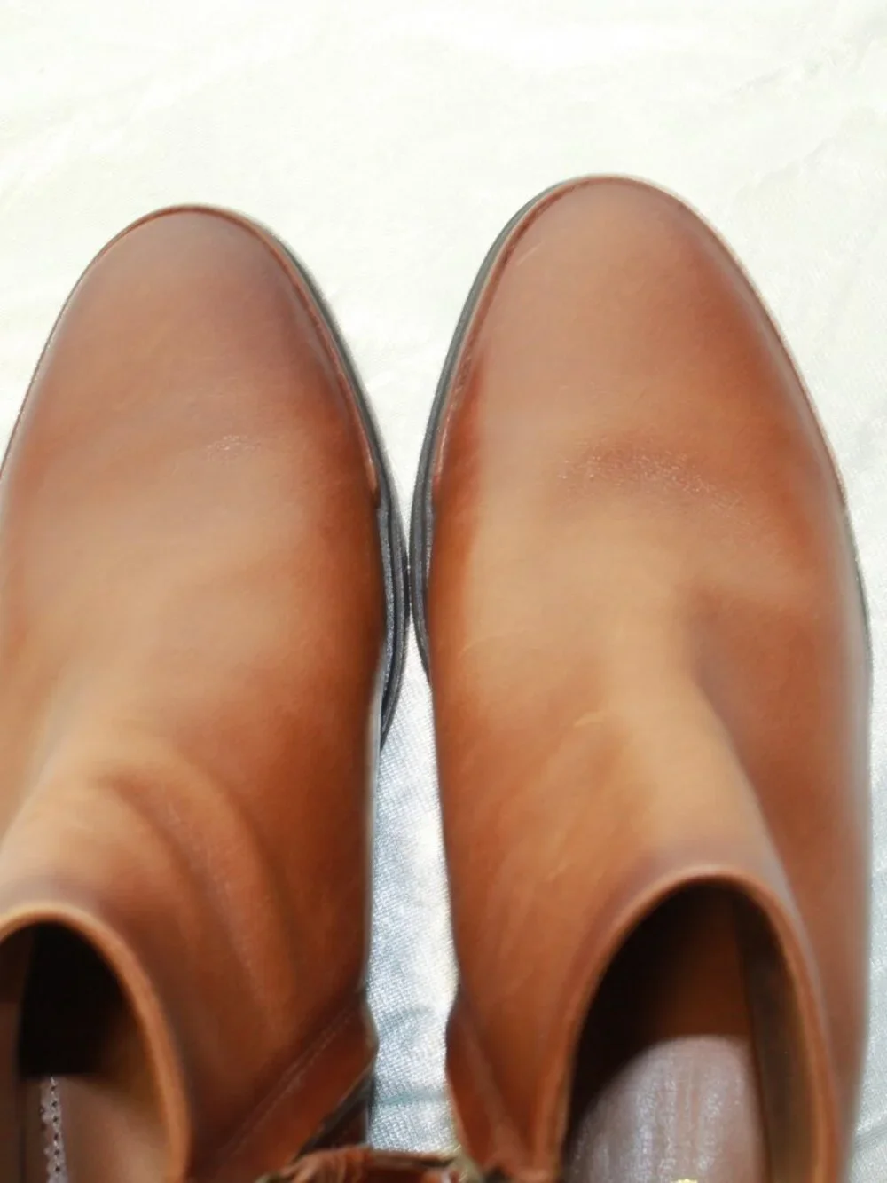 Sarto by Franco Sarto SZ 8M Saddle Brown NEMI Soft Leather Side Zip Ankle Boots